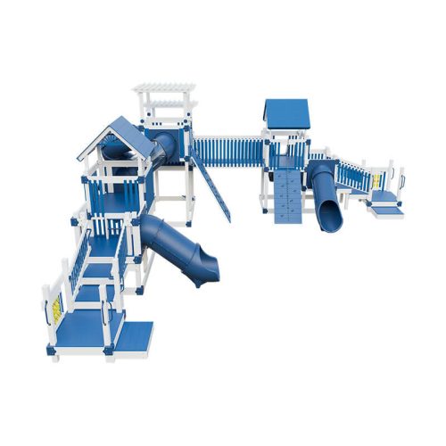 mighty escape commercial playground equipment white blue back