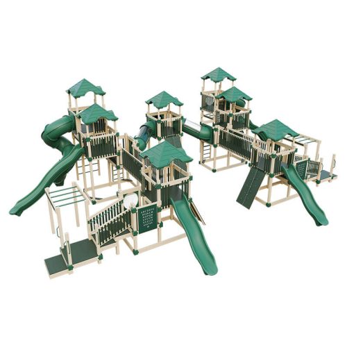 mighty expedition commercial playground equipment almond green front left