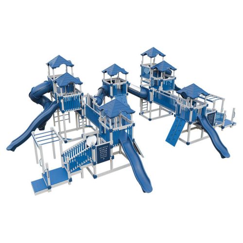 mighty expedition commercial playground equipment ash wood blue front left