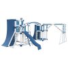 obstacle course vinyl outdoor playset white blue front left