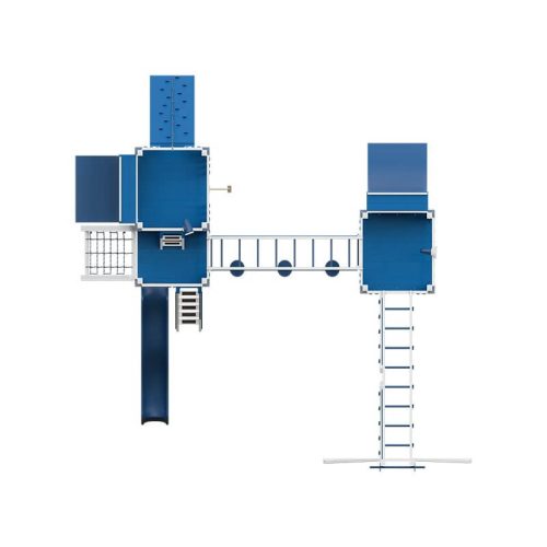 obstacle course vinyl outdoor playset white blue top