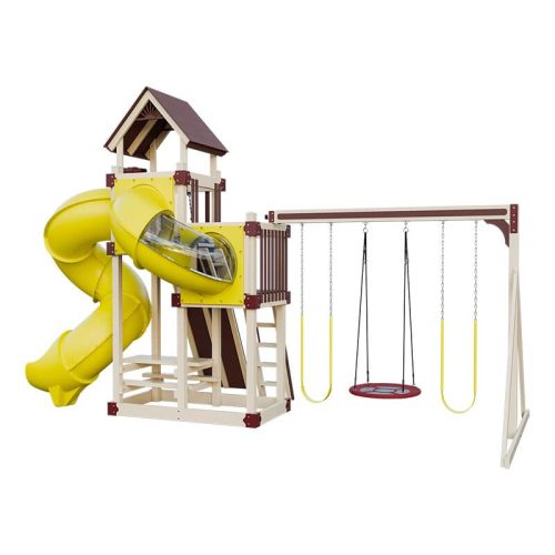 super 48 turbo vinyl playset almond red yellow back right