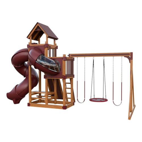 super 48 turbo vinyl playset chestnut wood red back right