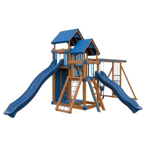 super 59 adventure vinyl playset chestnut wood blue front left