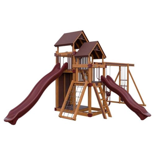 super 59 adventure vinyl playset chestnut wood red front left