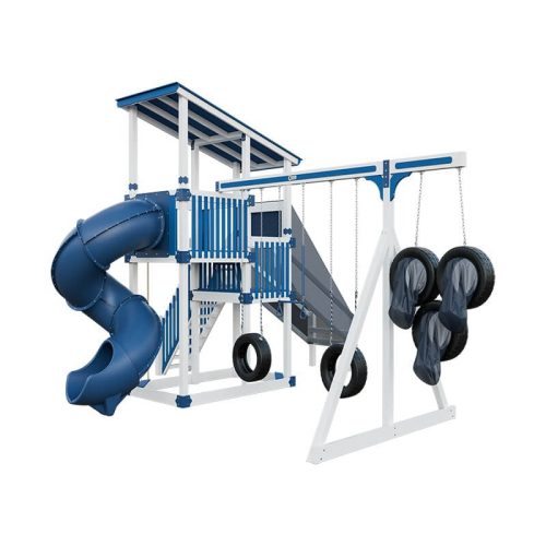 super 59 sports tower vinyl playset white blue front