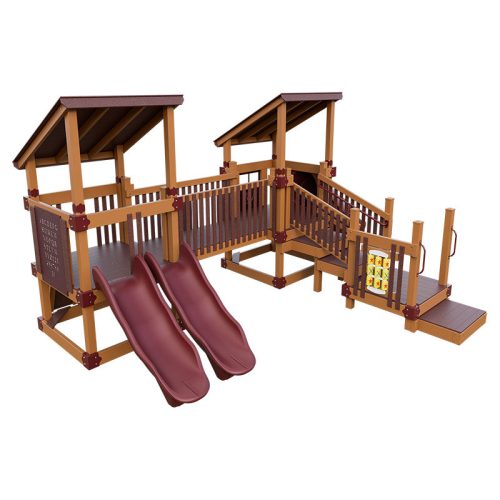 tiny_fun_quest_preschool_playground_chestnut_wood_red_front_left