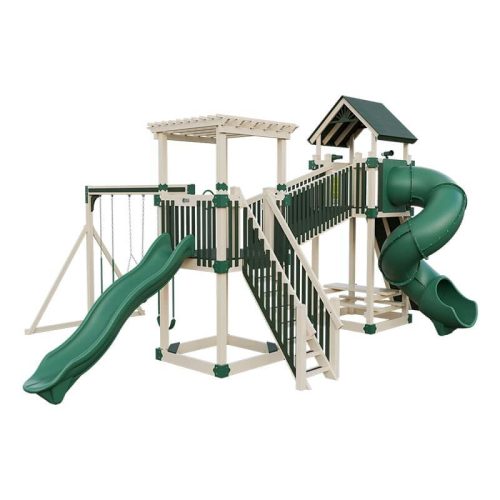 traverse amish made vinyl playset almond green front right