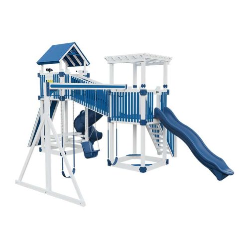 traverse amish made vinyl playset white blue front left