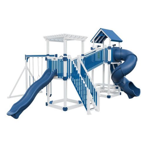 traverse amish made vinyl playset white blue front right