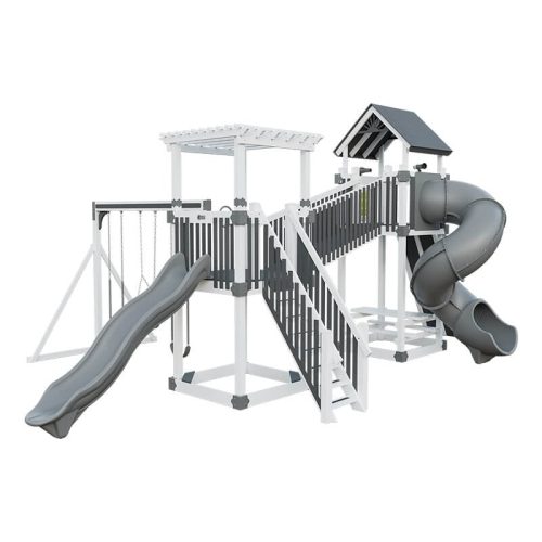 traverse amish made vinyl playset white gray front right