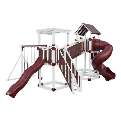 traverse amish made vinyl playset white red front right