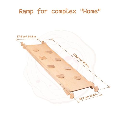 wooden climbing playhouse ramp